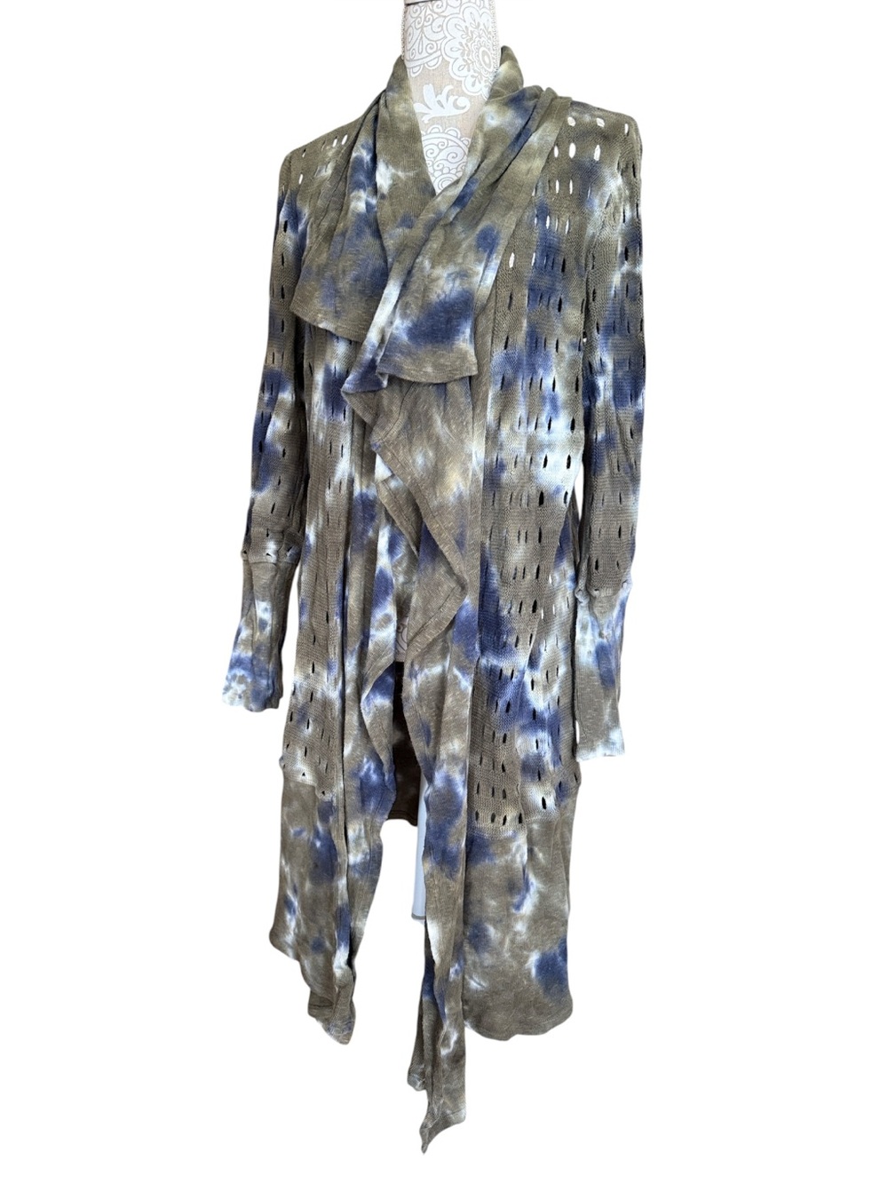 Wearables tie dye knit duster